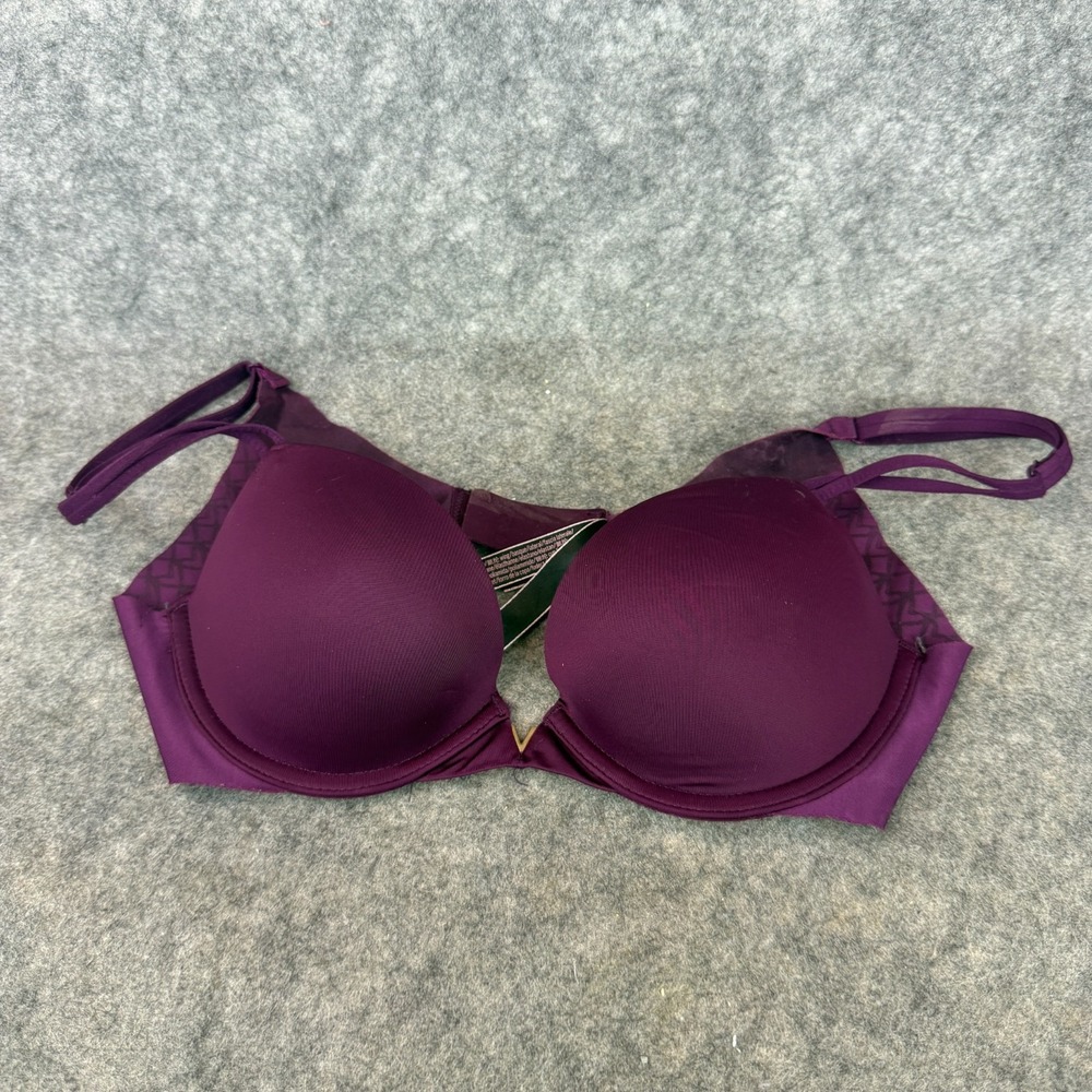 VICTORIAS SECRET SEXY ILLUSIONS PUSH UP RACERBACK PLUNGE BRA LASER CUT 32B